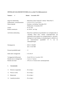 Home Deco Center Vianen B.V. - faillissement