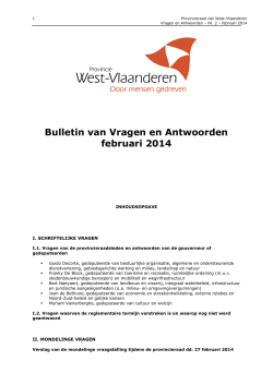 Bulletin van Vragen en Antwoorden februari 2014