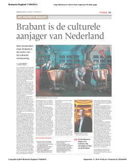 Brabant is de culturele aanjager van Nederland