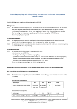 Uitvoeringsregeling OER HZ opleiding: International Business