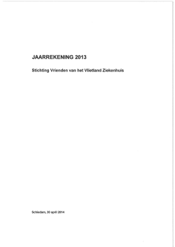 JAARREKENING 2013 - Vlietland Ziekenhuis