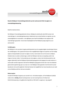Reactie Meldpunt Vreemdelingendetentie op het wetsvoorstel Wet