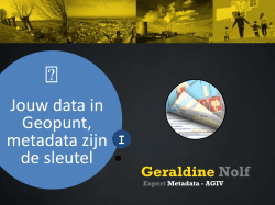 Jouw data in Geopunt, metadata zijn de sleutel