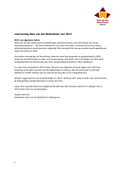 1 Jaarverslag Huis van het Nederlands vzw 2013 2013: een