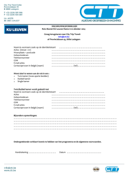 INSCHRIJVINGSFORMULIER Reis Alumni KU Leuven Rome 6