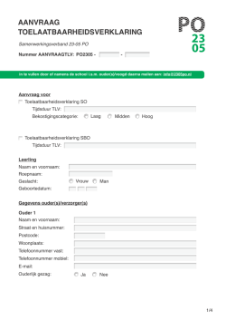 digitaal formulier aanvraag toelaatbaarheid