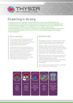 E-Learning in de zorg