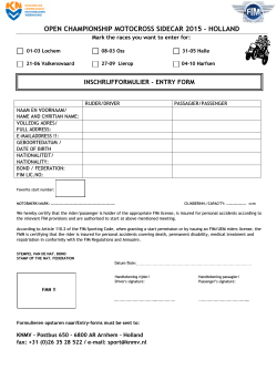 Entry form ONK MX Sidecars 2015 - Foreign Teams