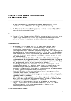 het principe-akkoord Werk en Zekerheid Cabine