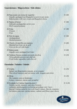 Guarniciones / Bijgerechten - La Cantina Argentina
