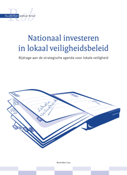 Nationaal investeren in lokaal veiligheidsbeleid - Rob-Rfv