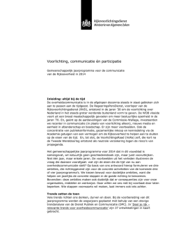 Jaarprogramma Gemeenschappelijke