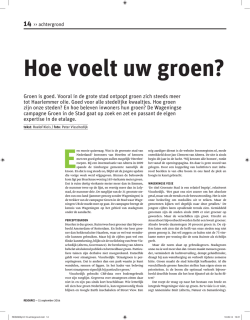 Hoe voelt uw groen? - Resource