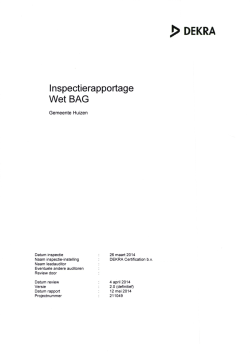 "Huizen rapport inspectie BAG" PDF document | 1 pagina
