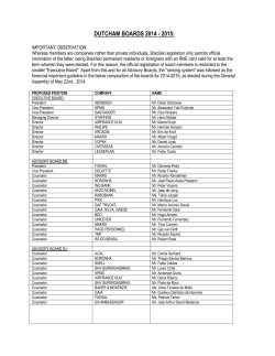 DUTCHAM BOARDS 2014