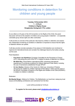 Monitoring conditions in detention for children and young people