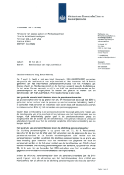 een brief - Pensioenfederatie