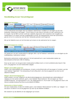 Handleiding invoer VerzuimSignaal