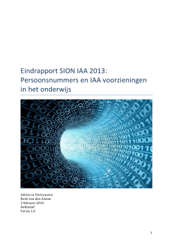 Eindrapport SION IAA 2013 - Samenwerkingsplatform Informatie