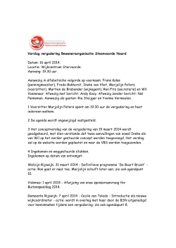 Verslag BSN 2014-04-16 - Bewonersorganisatie Steenvoorde Noord