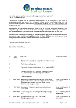 Raad 2014-09-23 Agenda - Gemeente Heerhugowaard