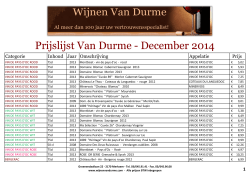 Prijslijst Van Durme - December 2014