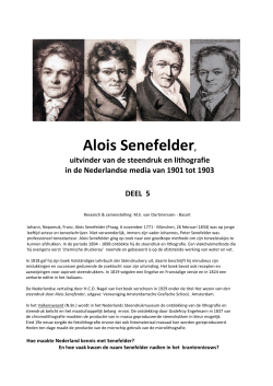 Alois Senefelder, - Nederlands Steendrukmuseum