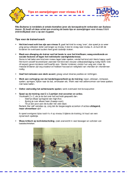 Tips niveau 5 - 6 - Volleybalvereniging SSS Barneveld