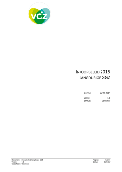 INKOOPBELEID 2015 LANGDURIGE GGZ