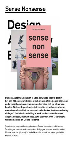 Sense Nonsense - Design Academy(*)