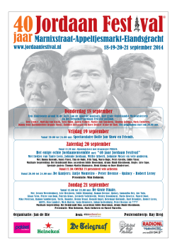 Jordaan Festival 2014 poster