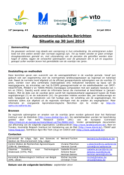 Agrometeorologische Berichten Situatie op 30 juni 2014 - b-cgms