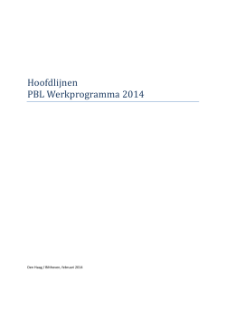 PBL: Werkprogramma 2014 - Planbureau voor de Leefomgeving