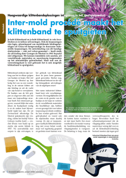 Inter-mold proc&eacute;d&eacute; maakt het mogelijk klittenband te spuitgieten