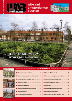 Maart 2014 - Wijkraad Nieuwe Amsterdamse Buurt Haarlem