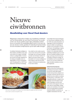 Handleiding voor Novel Food Dossiers VMT