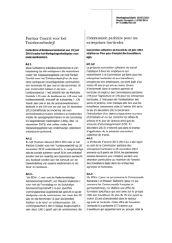 Paritair Comité voor het Tuinbouwbedrijf Commission paritaire pour