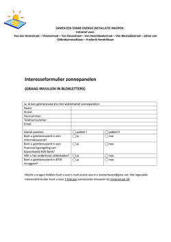 Interesseformulier zonnepanelen