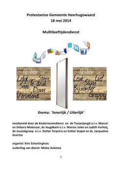 Protestantse Gemeente Heerhugowaard 18 mei 2014