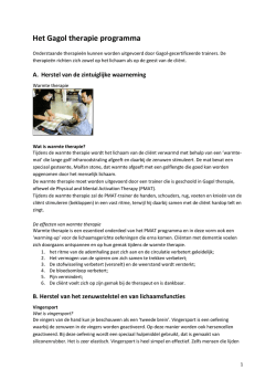 Het Gagol therapie programma - Centrum voor Gagol therapie