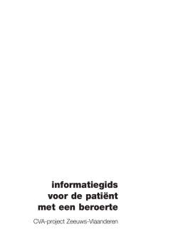 informatiegids voor de pati&euml;nt met een beroerte
