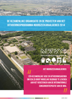 Uitvoeringsprogramma Noordzeekanaalgebied 2014