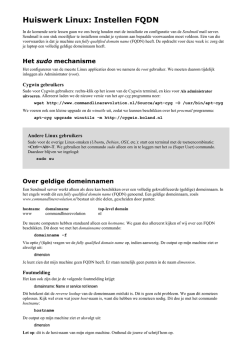 Huiswerk Linux: Instellen FQDN