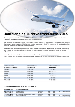 Jaarplanning Luchtvaartexamens 2015