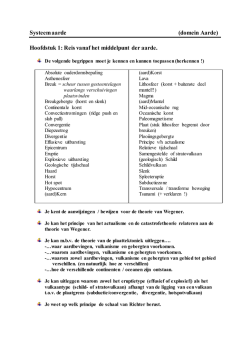 Systeem aarde (hoofdstuk 1, 2 en 3)