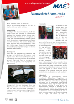 Hobo april 2014 - MAF Nederland