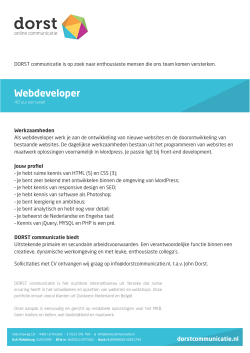 Webdeveloper - DORST communicatie
