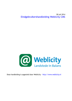 Eindgebruikershandleiding WordPress cms