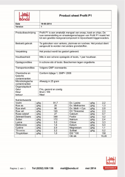 Profit P1 productsheet