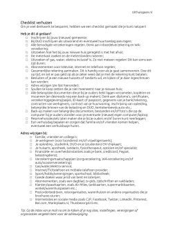 Een checklist - Uithuisgaan.nl